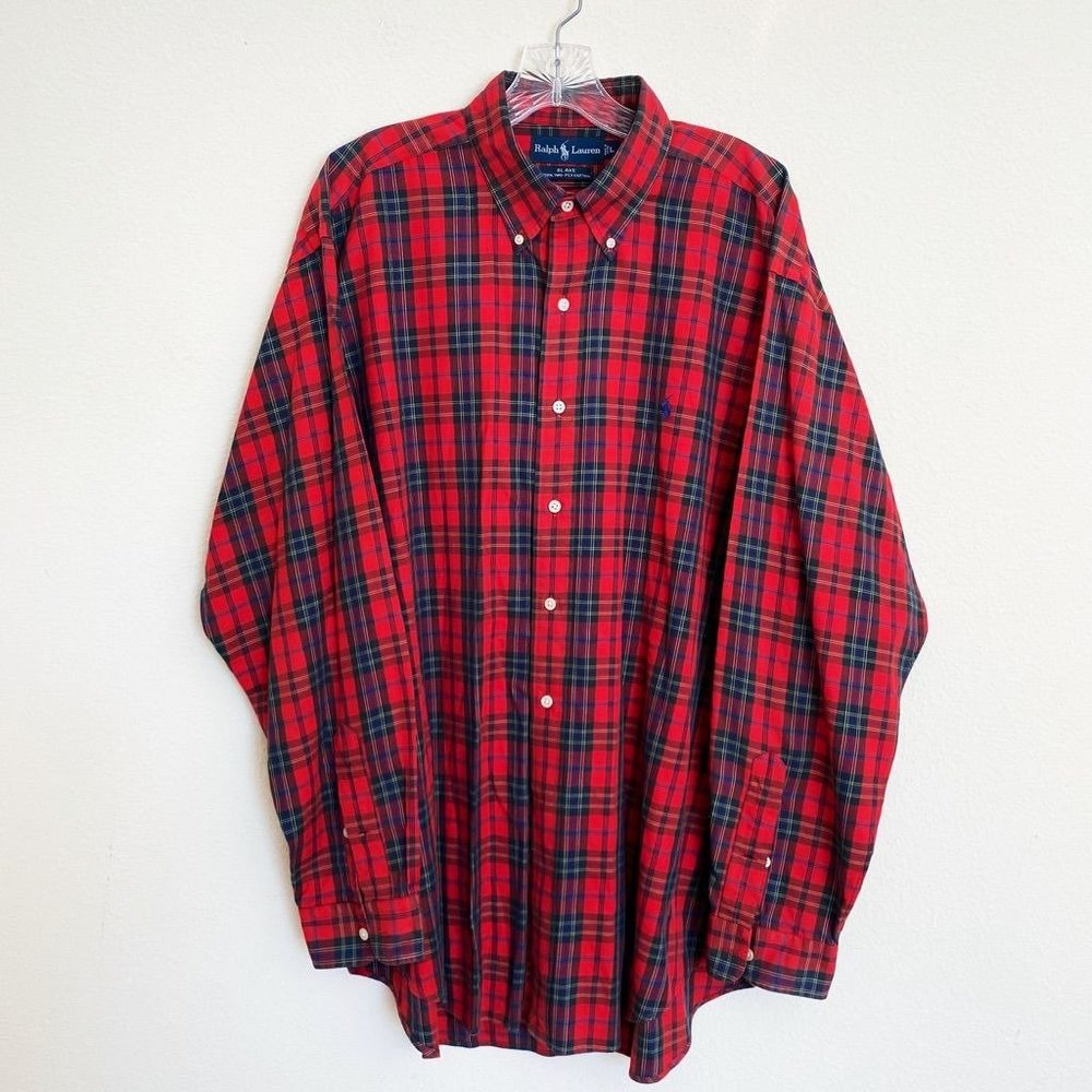 Polo Ralph Lauren Blake Red Plaid Oxford Shirt L